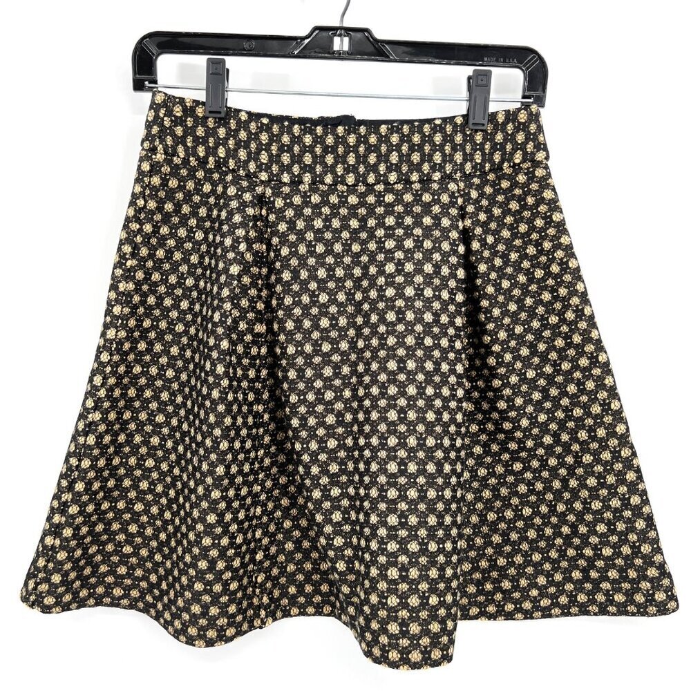 Anthropologie Nanette‎ Lepore Gilda Mini Skirt Skater Black Lace Size 2